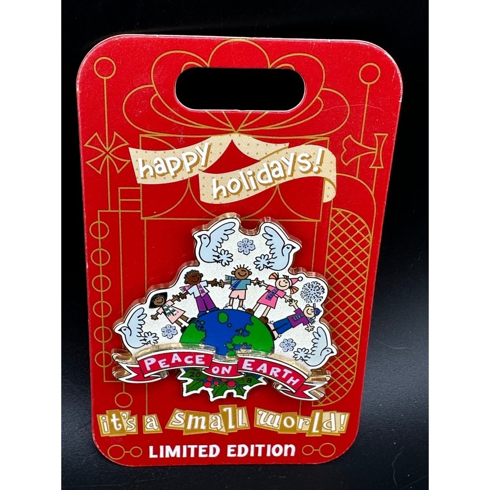 Limited Edition 3000 NWT It's a Small World Disney pin 2018 Peace on Earth DLR